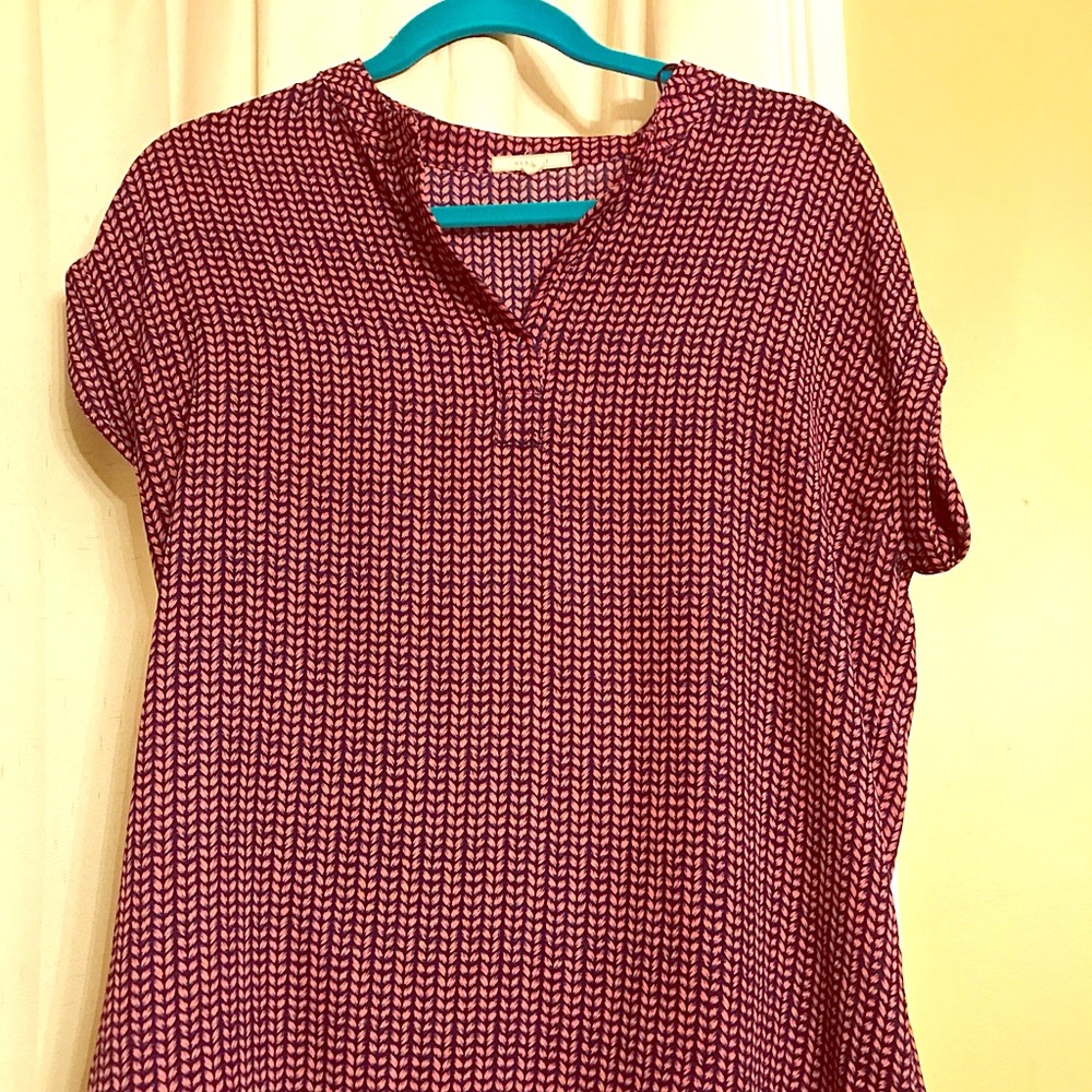 Pleione blouse in pink and navy blue